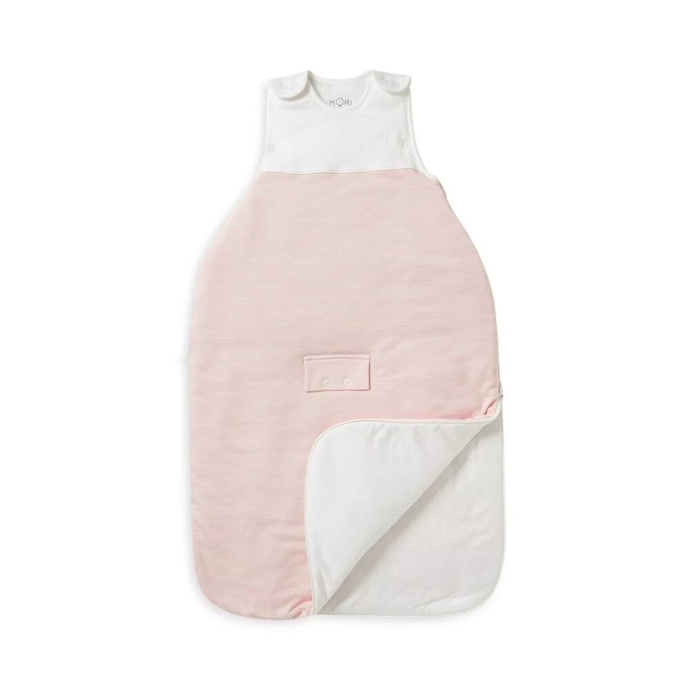 MORI Clever Sleeping Bag 0-2 Years Blush Stripe Bamboo Organic Cotton NWT‎